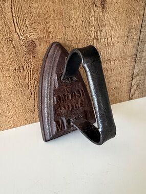 Antique Cast Iron Sad Iron - Rustic Black and Brown